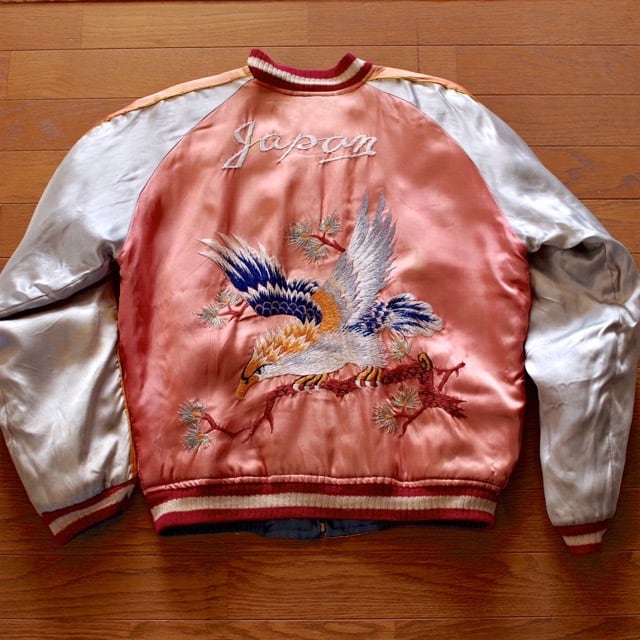 1950s Japanese Souvenir Jacket / 50年代 スカジャン 鷹＆日本地図