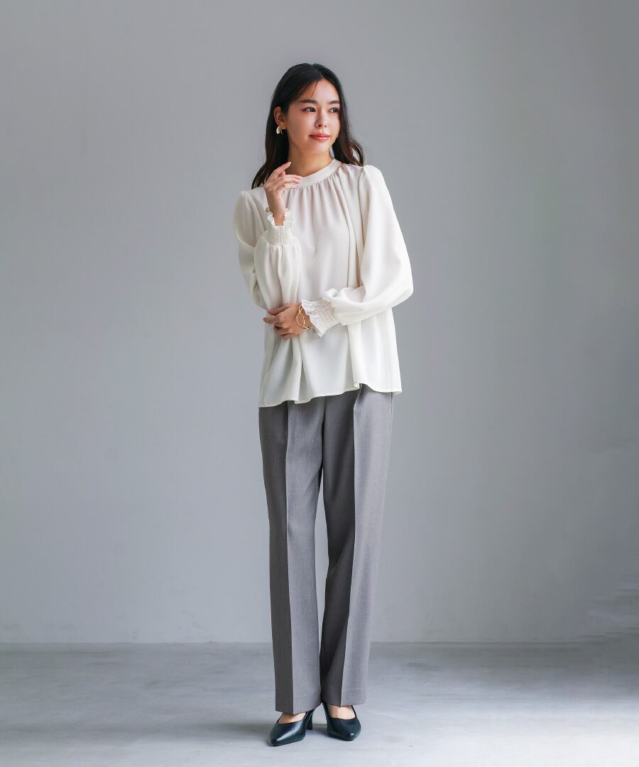 SALE 30％OFF】【 ディテール映え 】ソフトツイル・袖口シャーリング
