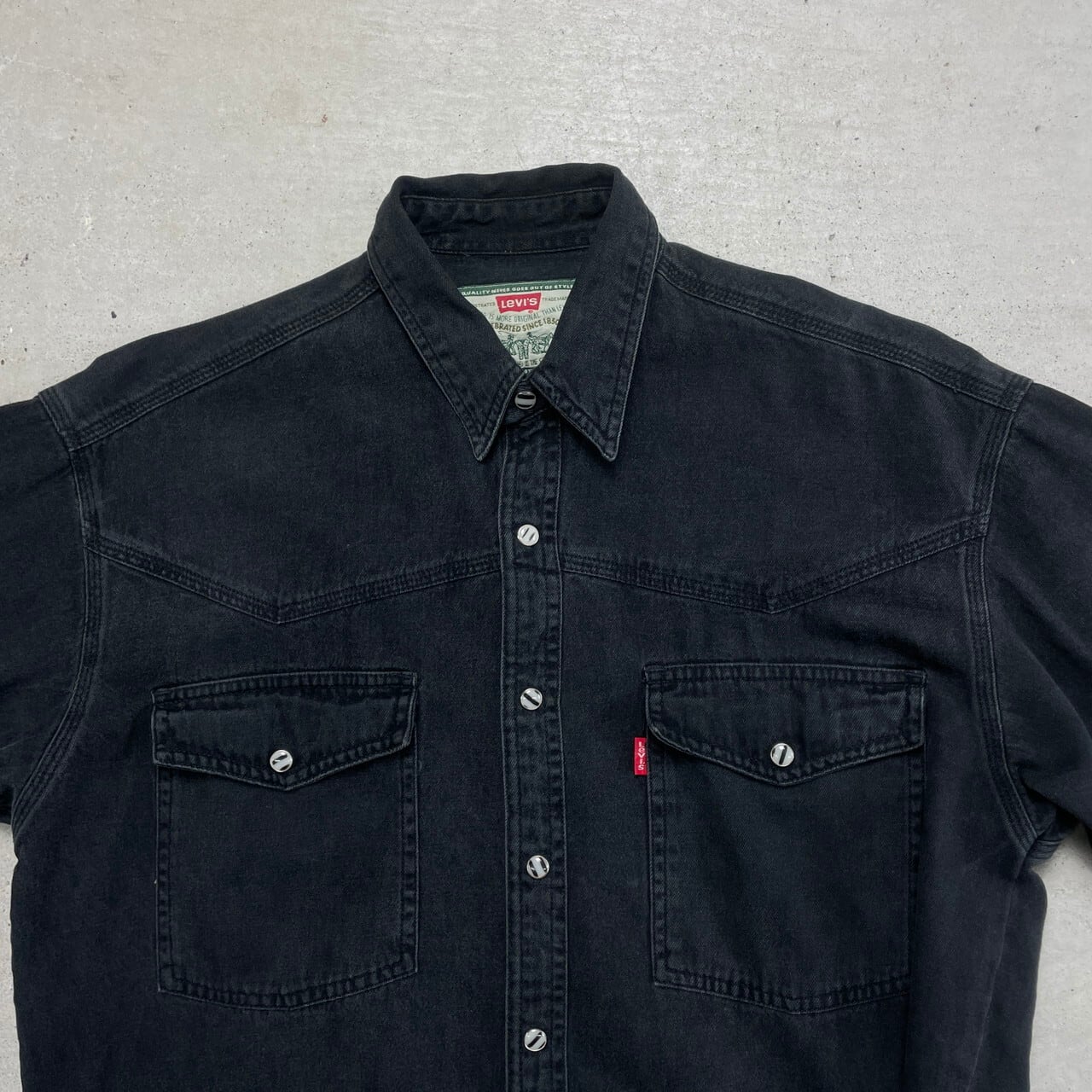 90年代 Levi's リーバイス 長袖 ブラックデニムシャツ メンズM-L