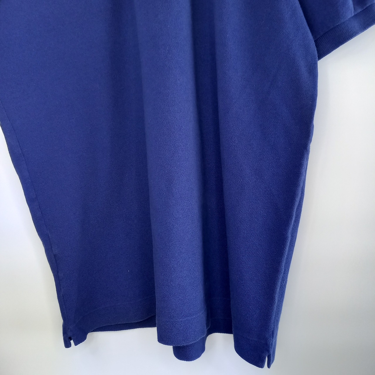 ラコステ　ポロシャツ　半袖　シェルボタン　刺繍ロゴ　ユーロ古着　ネイビー