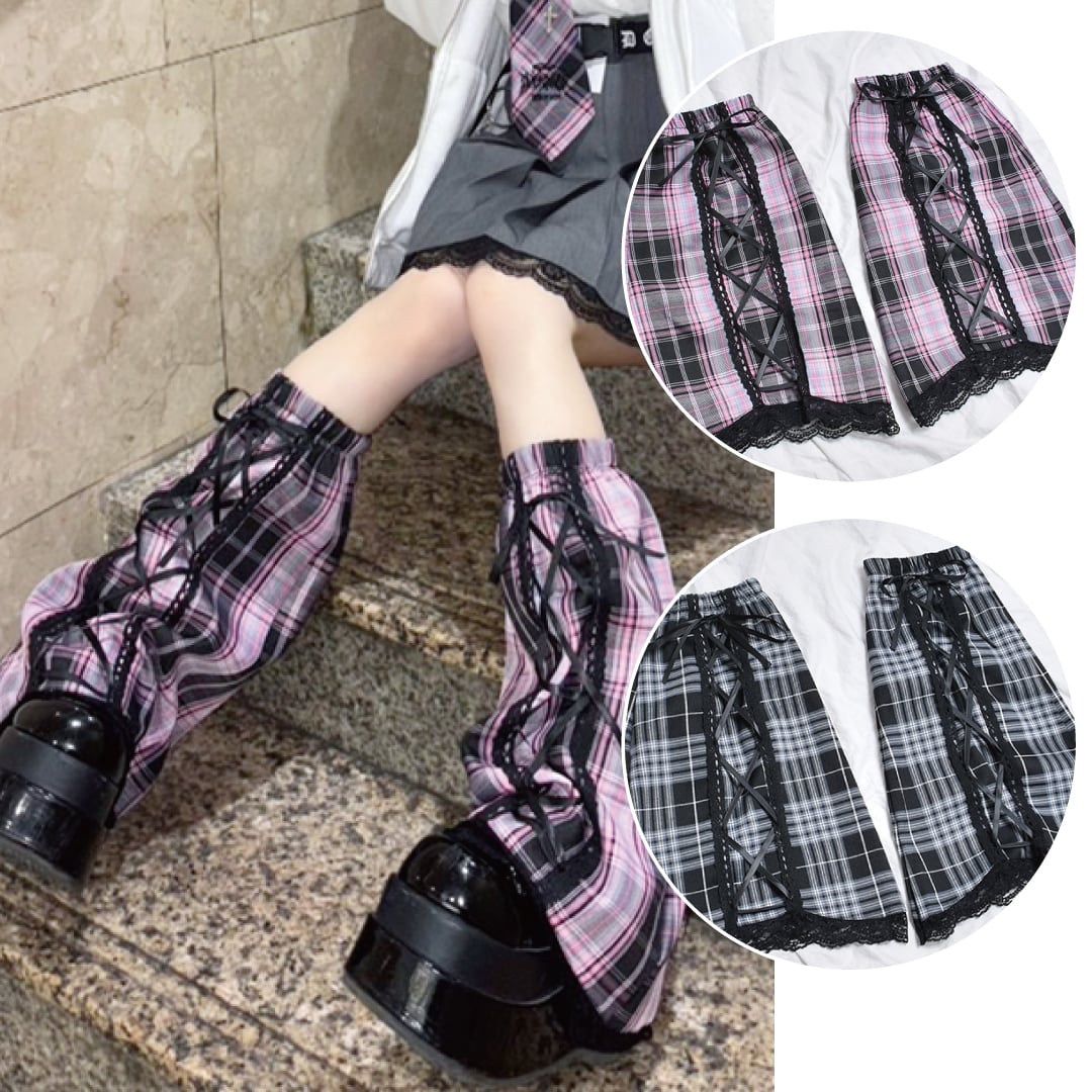 2/23新着】チェックレースアップレッグウォーマー | VOLCAN&APHRODITE