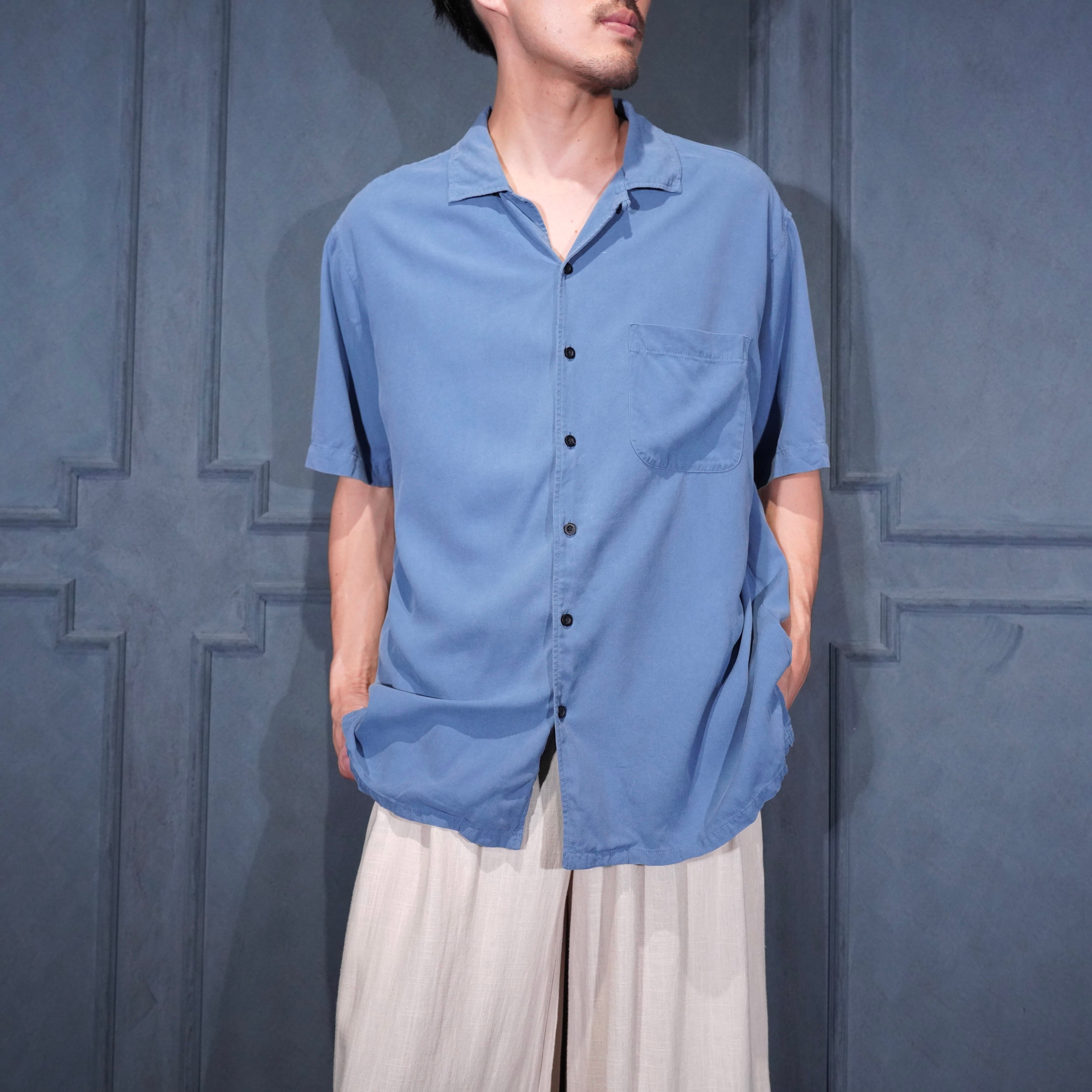 USA VINTAGE Joseph & Feiss OPEN COLLAR HALF SLEEVE SILK SHIRT