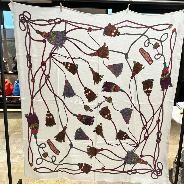 manipuri：6 シルク スカーフ (ドットピット) 88cm × 88cm