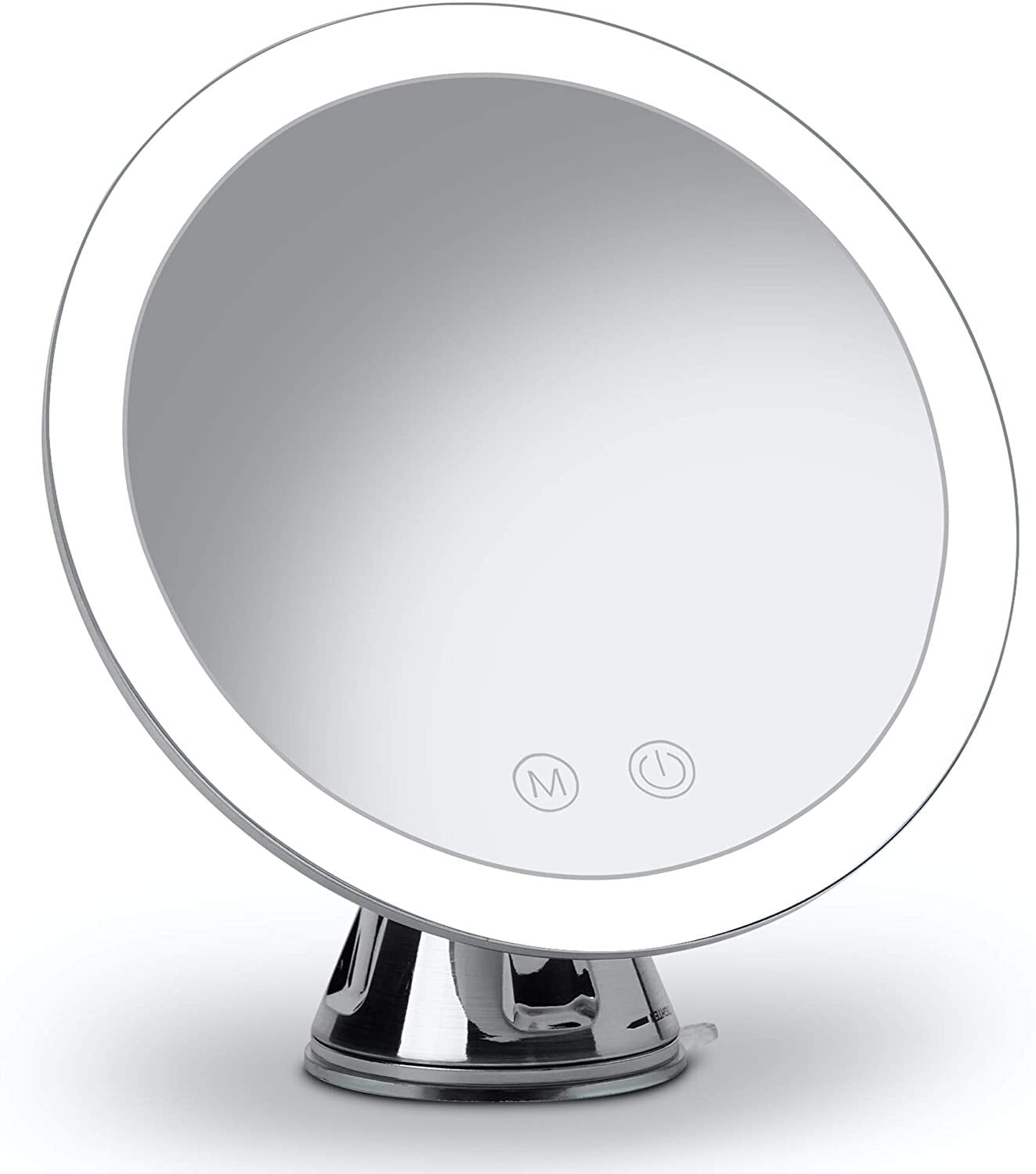 Fancii 10倍拡大鏡 LED化粧鏡 3色調光 吸盤ロック付き USB対応