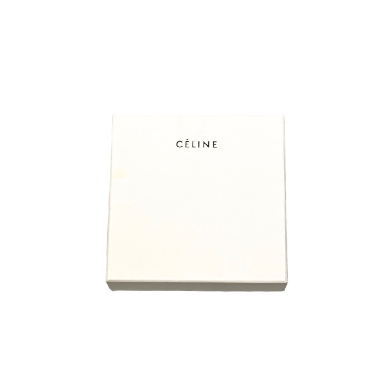 CELINE silver logo pendant necklace set with rhinestone