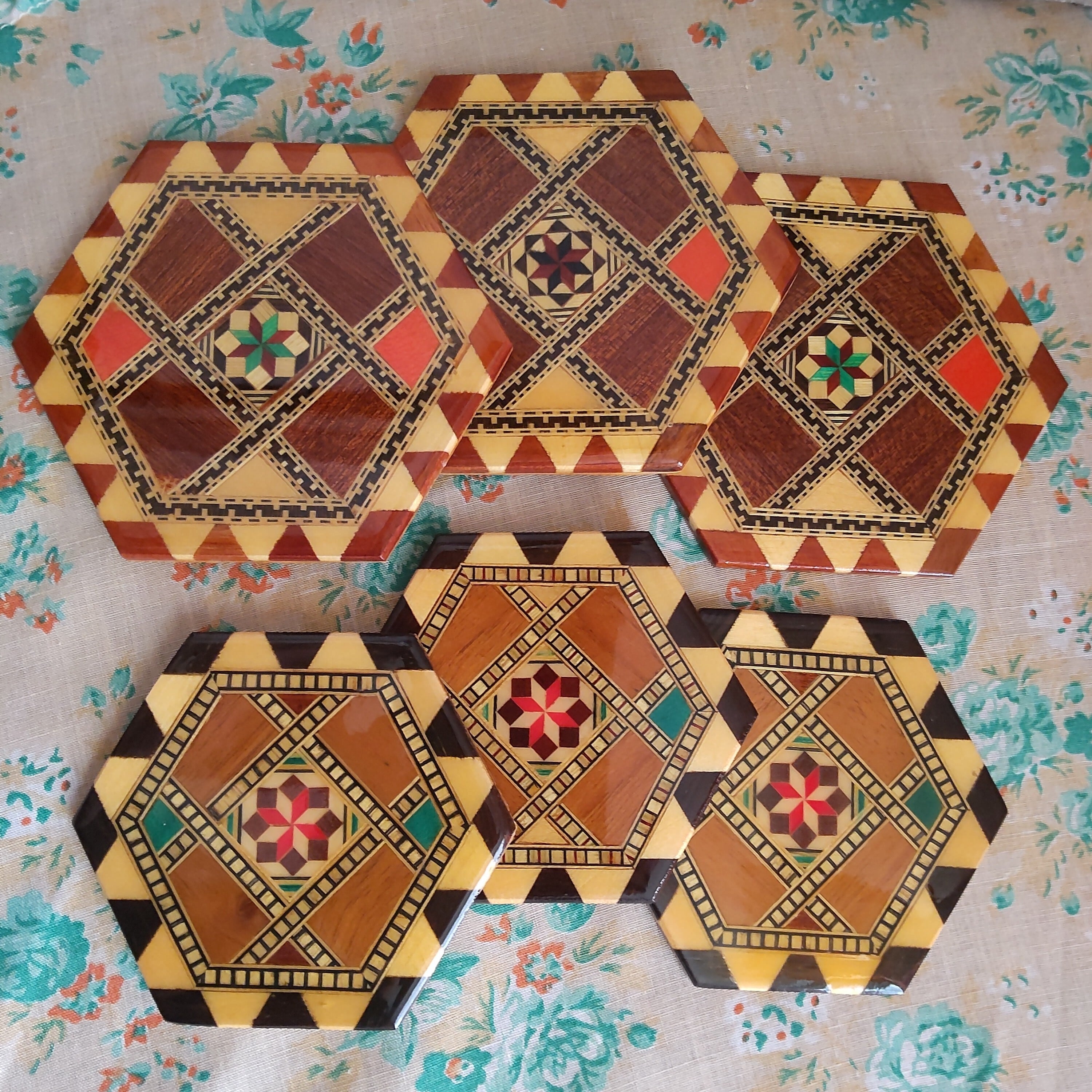 スペイングラナダ 寄木細工コースター 6枚セット | eve