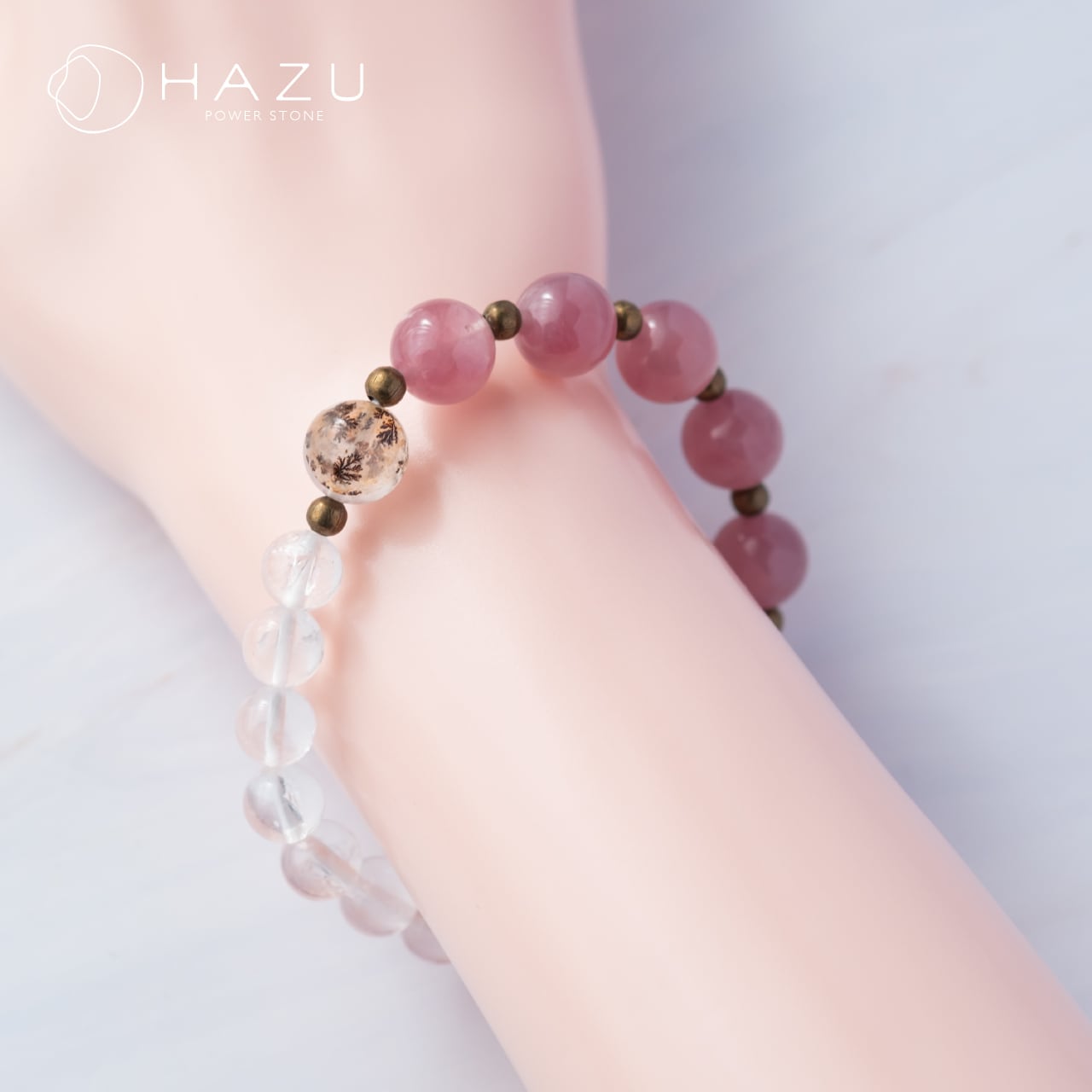 アクセサリー 大玉ローズクォーツデザブレ19mm