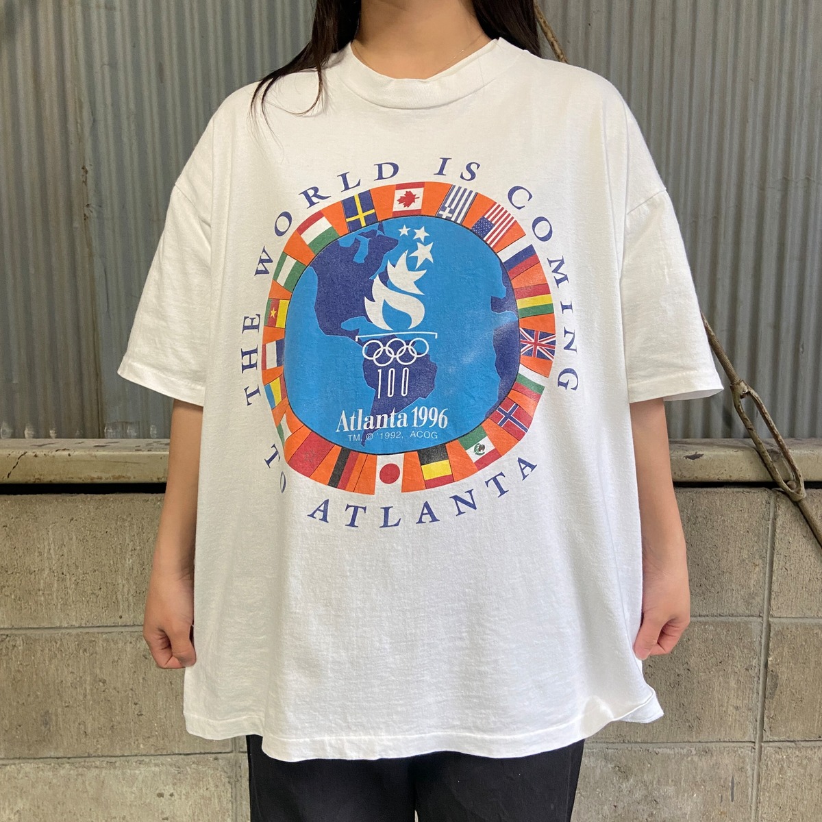 90年代 Atlanta 1996 アトランタ オリンピック プリントTシャツ メンズ 