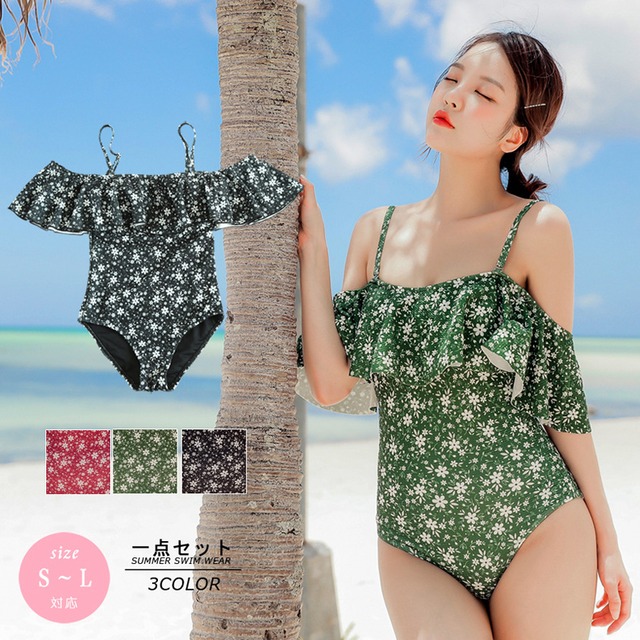 u19749 3色 水着 セクシー レデイース セパレーツ 海水 UV対策 紫外線防止 砂浜 花柄