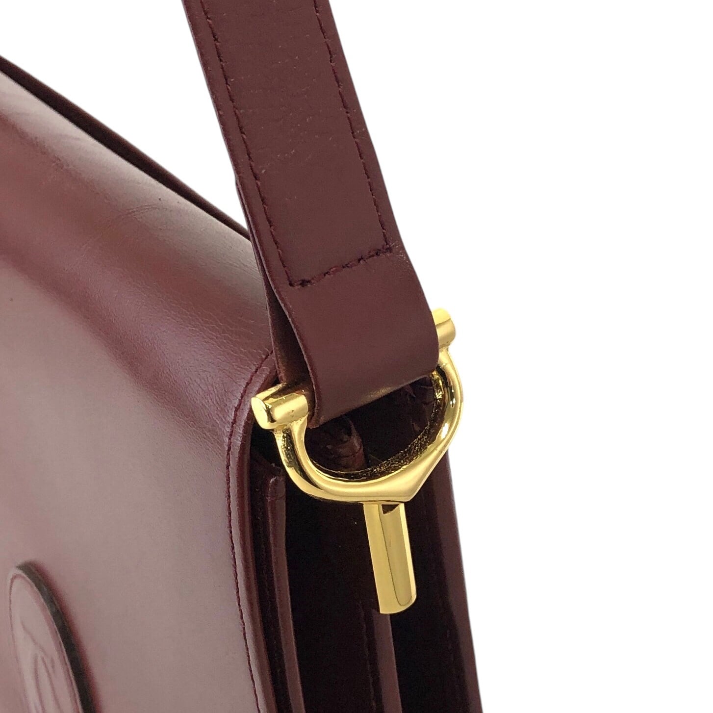 Cartier カルティエ マストライン ショルダーバッグ ボルドー ロゴ
