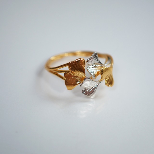 銀杏のリング(silver×gold)