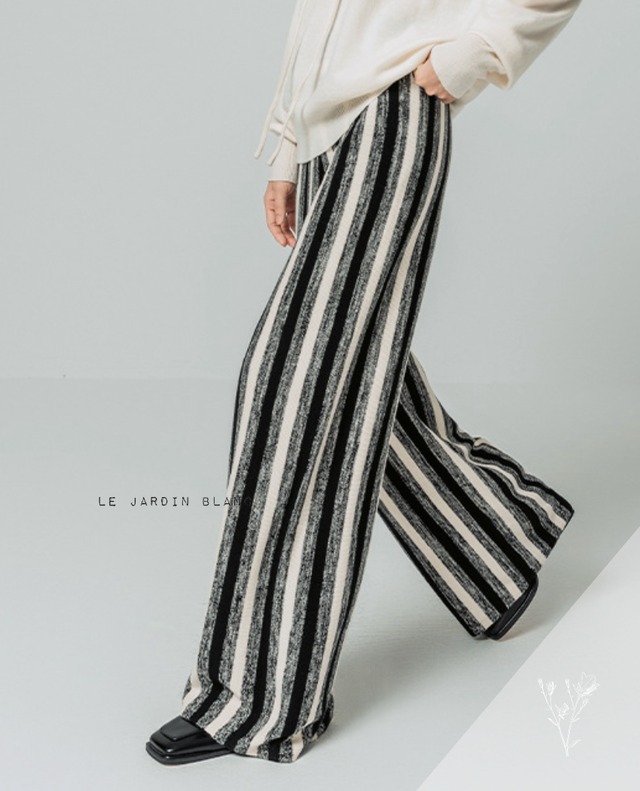 stripe flare knit pants / 2colors