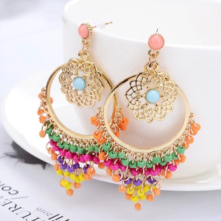 ボヘミアン♡ビーズピアス カラフル 可愛い ピアス | GLITTER 