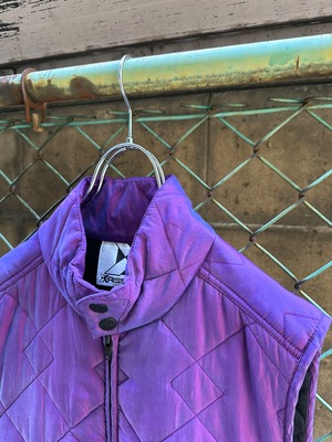 iridescent padded silk vest
