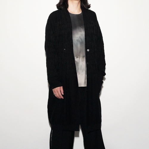 12G KNIT LONG CARDIGAN / COTTON×CASHMERE〈Black〉