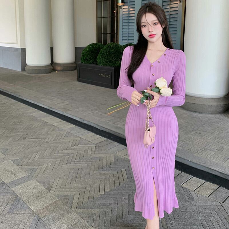 ニットドレス オータムウェストスカート レッド 秋物 ガールズファッション66435214936