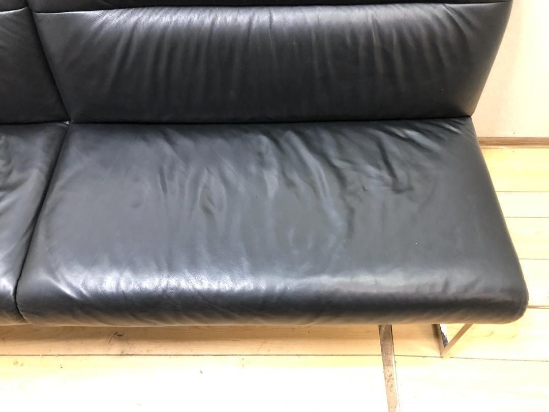 JOOP! ヨープ himolla ヒモラ ドイツ製 本革 3人掛けソファ ブラック