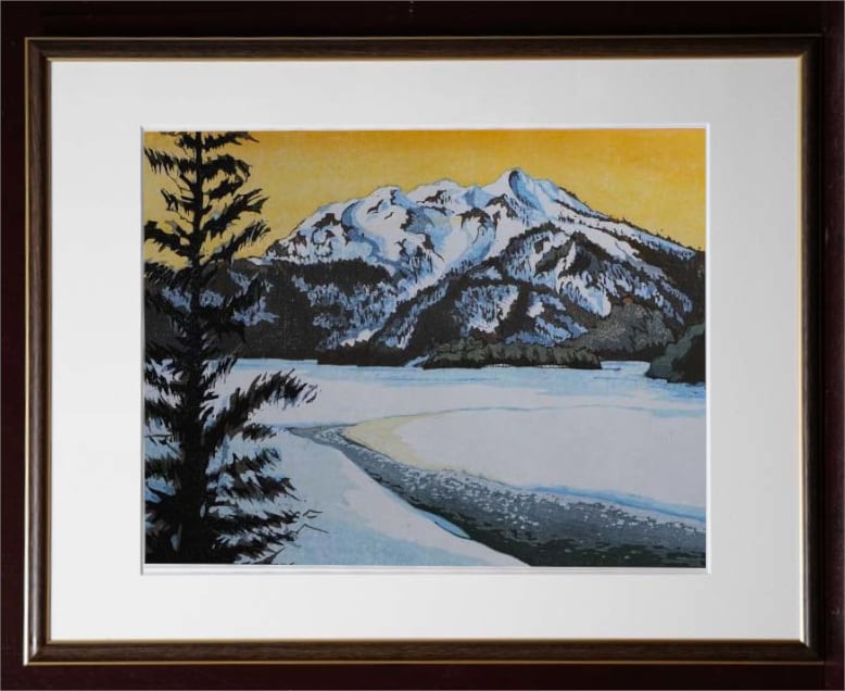 さんご　木版画「山のなかま」 杉山 修 （木版画） | e-Gallery 版画 shop