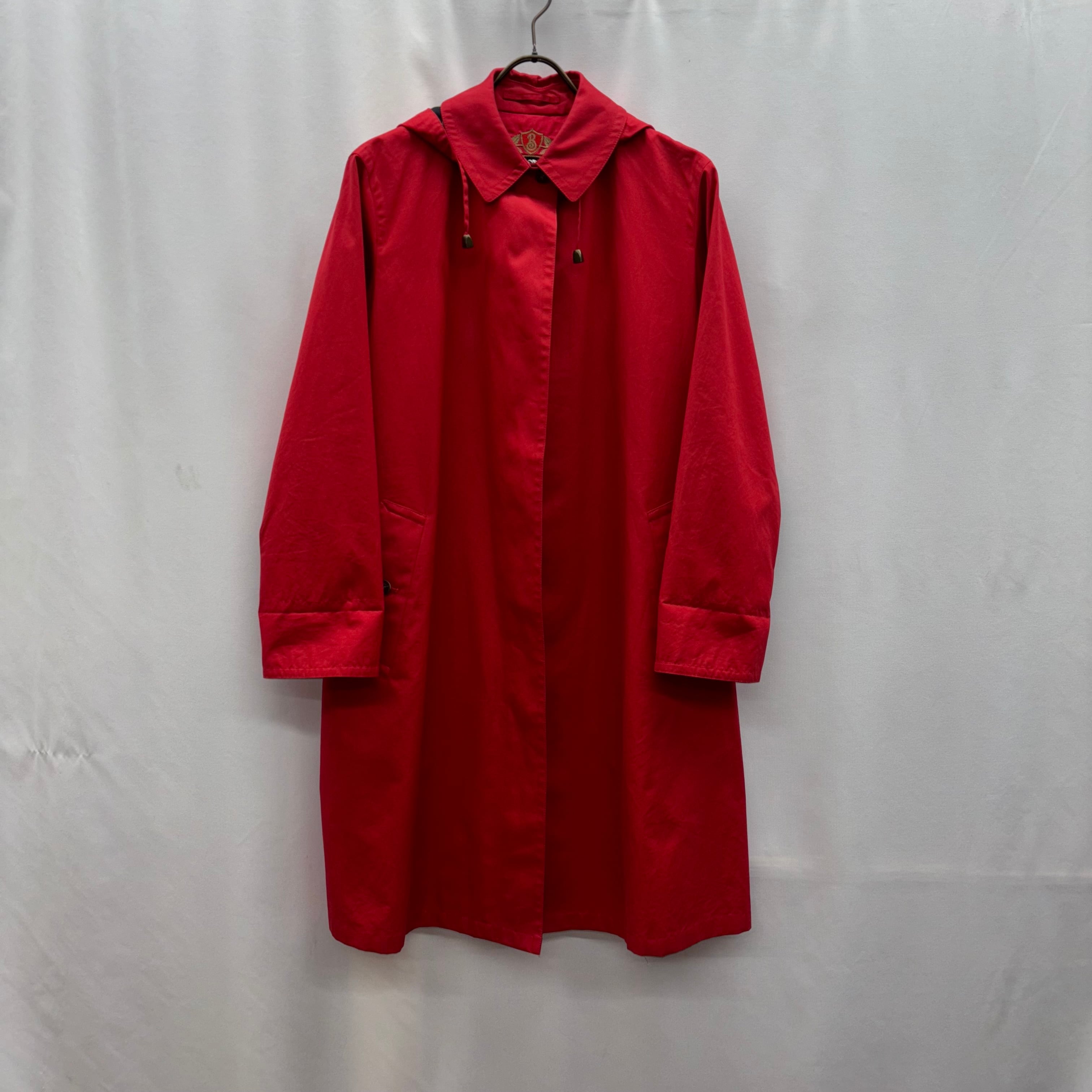 ９０Ｓ.BURBERRY'S レッド ロングコート　　９号 BURBERRYS】90s coat バーバリー コート レディース | no pain no gain