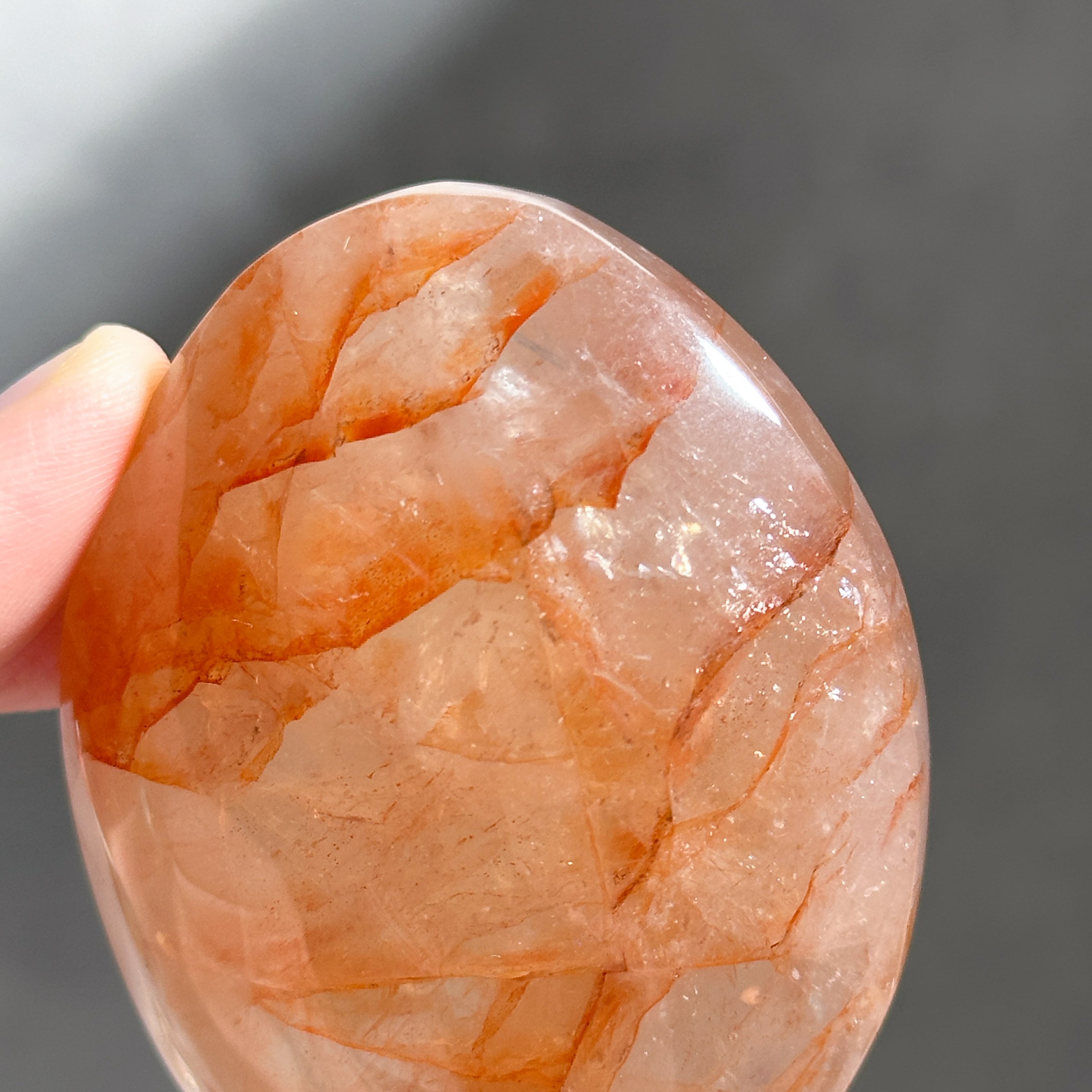 レッドヘマタイトクォーツ パームストーン33◇Red Hematite Quartz