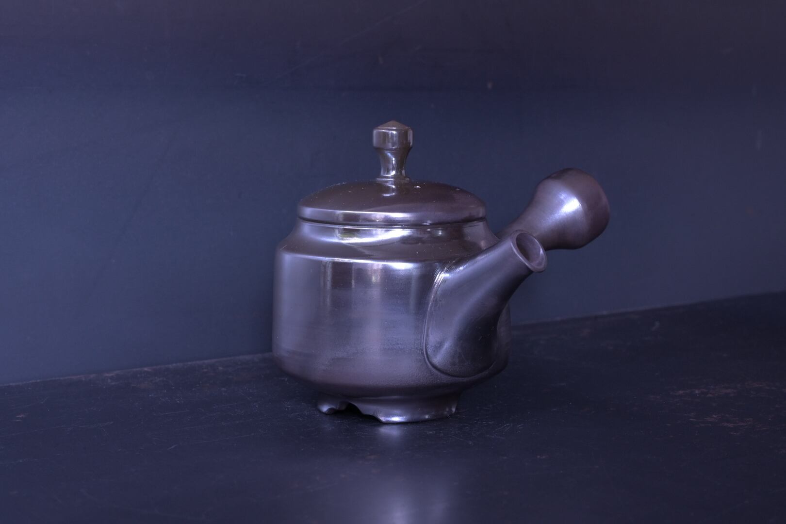 吉川雪堂 朱泥急須 窯変