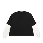 NOWHERE LAYERED L/S TEE -Black × White-　[T0059]