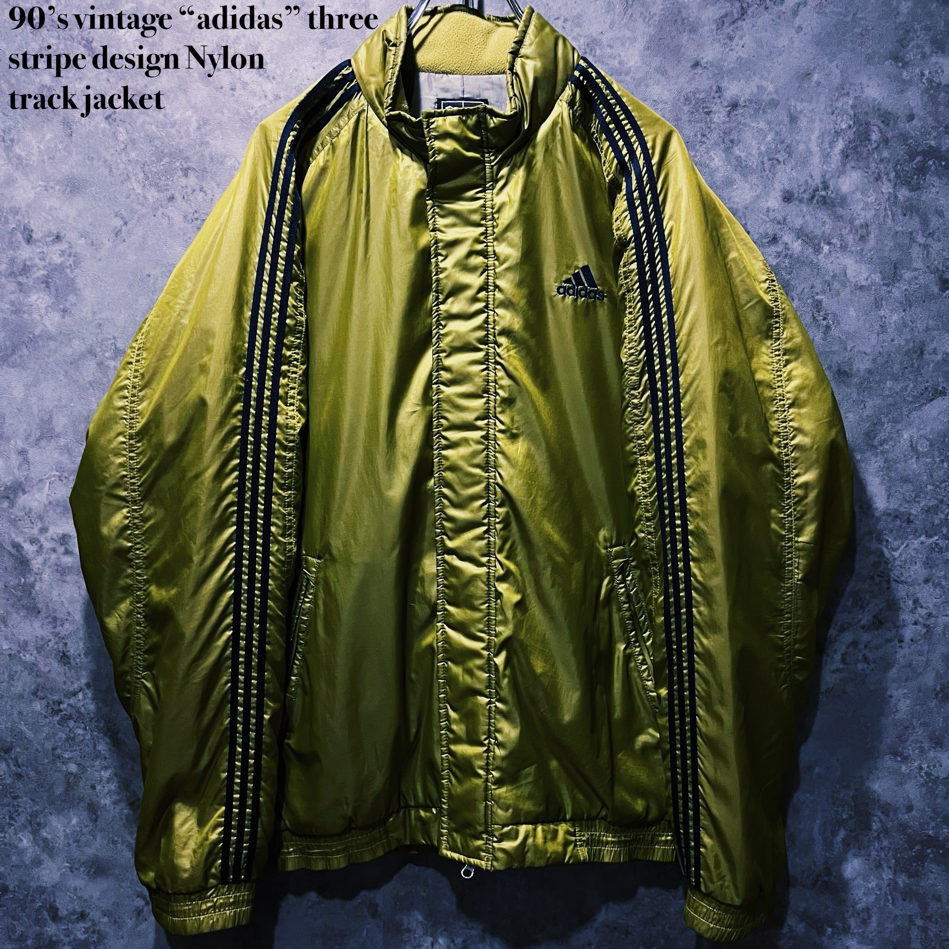 【doppio】90’s vintage “adidas” three stripe design Nylon track jacket