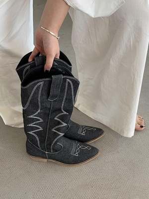 Denim western boots（デニムウエスタンブーツ）c-025