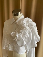 front frill design remake linen shirt-4188-6