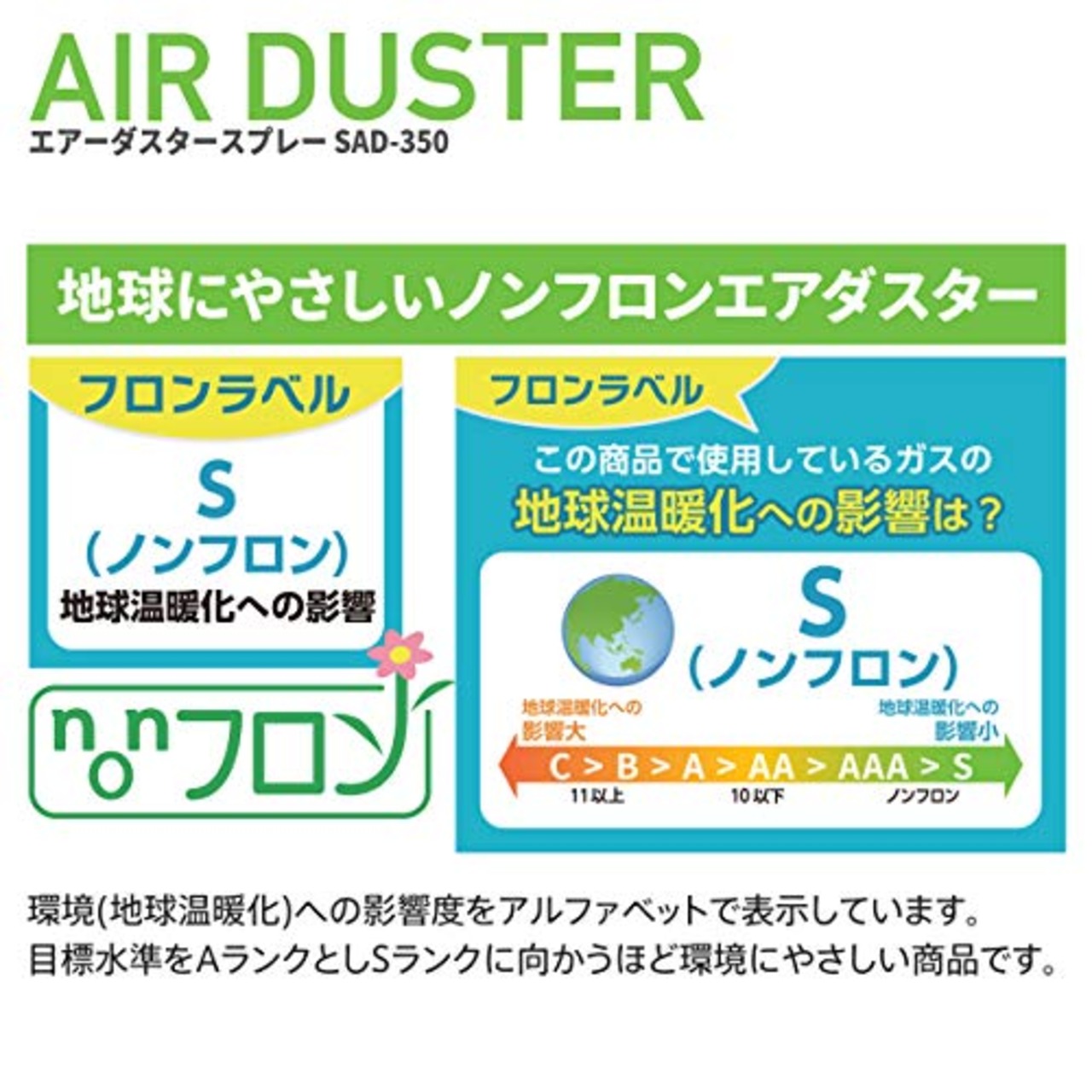 SUN UP エアーダスタースプレー 【逆さ使用OK ノンフロン】 SAD-350 350ml 本体: 奥行6.6cm 本体: 高さ21.6cm 本体: 幅6.6cm