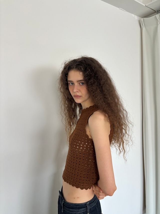 summer crochet knit (brown)