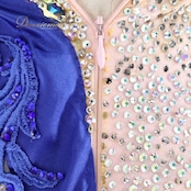 社交ダンス 衣装 スタンダードドレス ワンピース ドレス スタンダード フロート 青 ピンク 光沢 デモ 競技 ダンス パーティ 発表会 レース 高級感 ブルー系 ピンク系 スカート3枚重ね フロートレース 華やかさ 光沢感 パーティードレス エレガント 競技用ダンス衣装 女性用ワンピース デモ用衣装