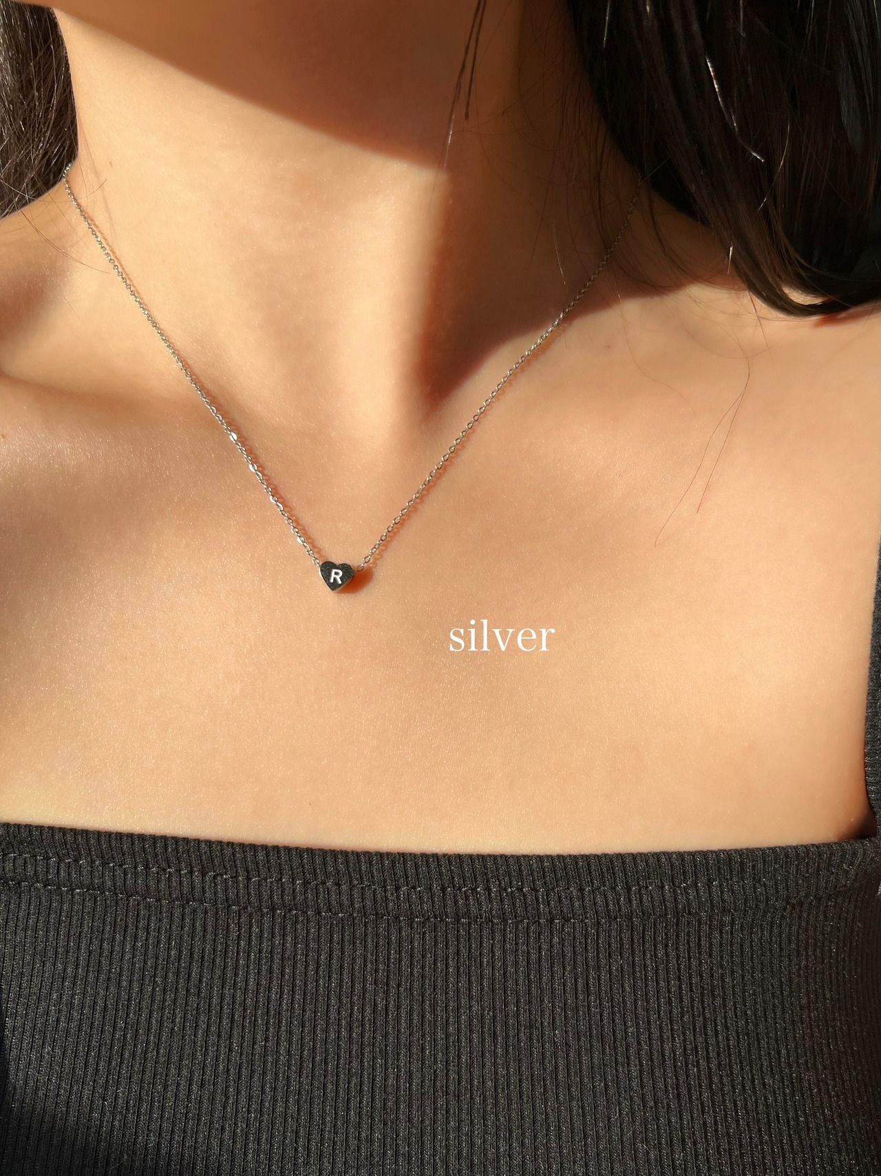Mini heart letter necklace