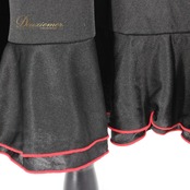 社交ダンス 衣装 スタンダード スカート レッスンウェア 女性用 レディース オールシーズン 赤 黒 ブラック系 レッド系 無地 シンプル バイカラー ポリエステル ナイロン ファスナー 伸縮性 信頼 日本製 おしゃれ ダンス用 スポーツウェア コスチューム