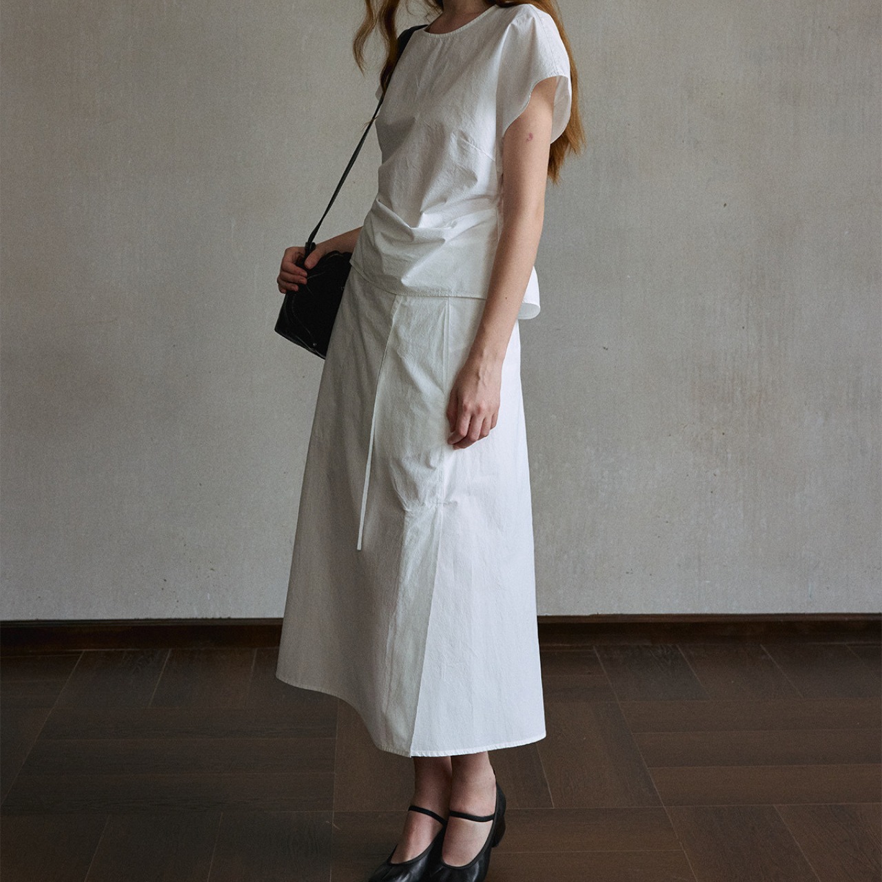 Minimal Flare Long Skirt T4645