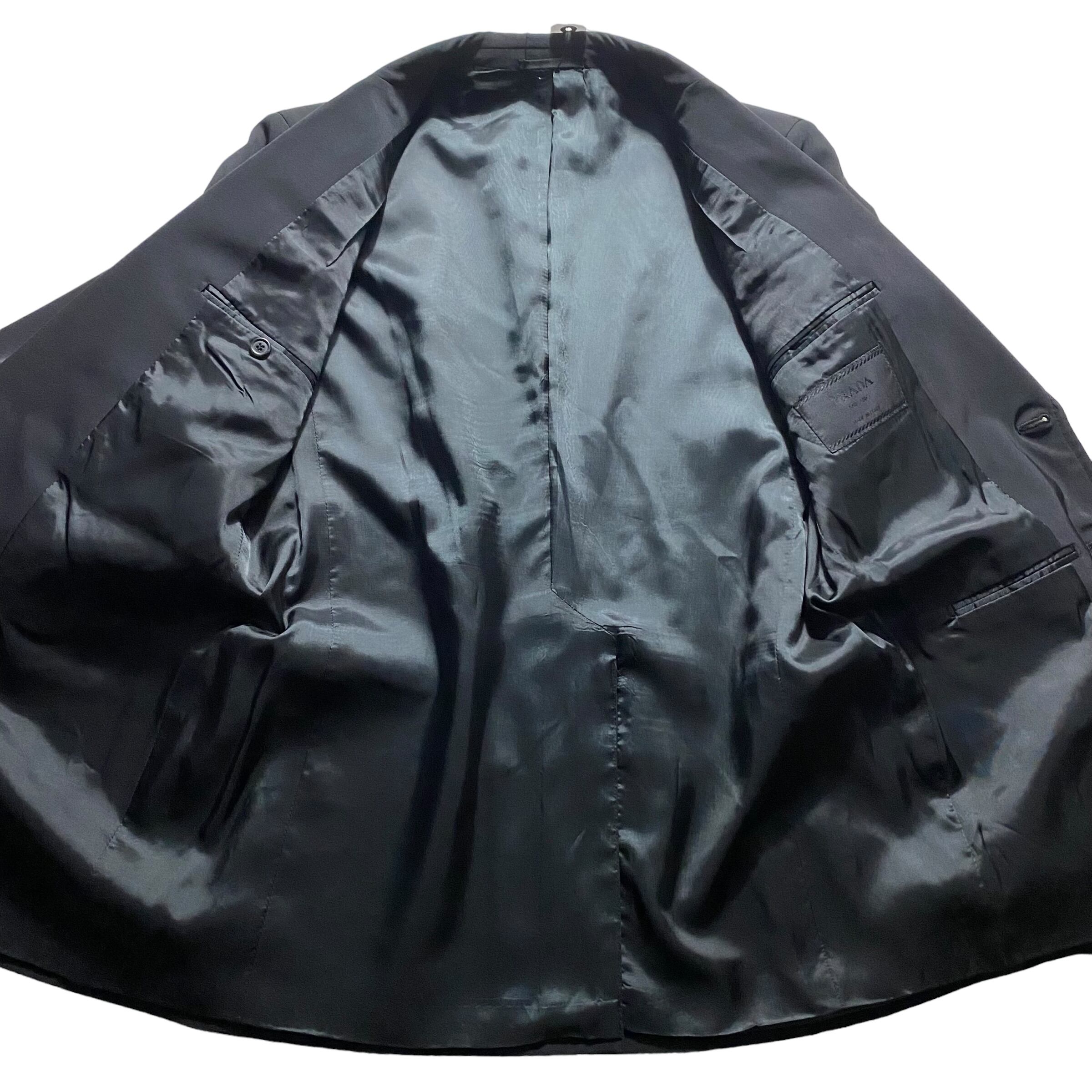 PRADA black technical fabric tailored jacket | NOIR ONLINE