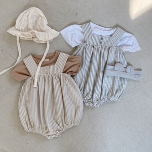 BABY　ストライプ　ロンパース