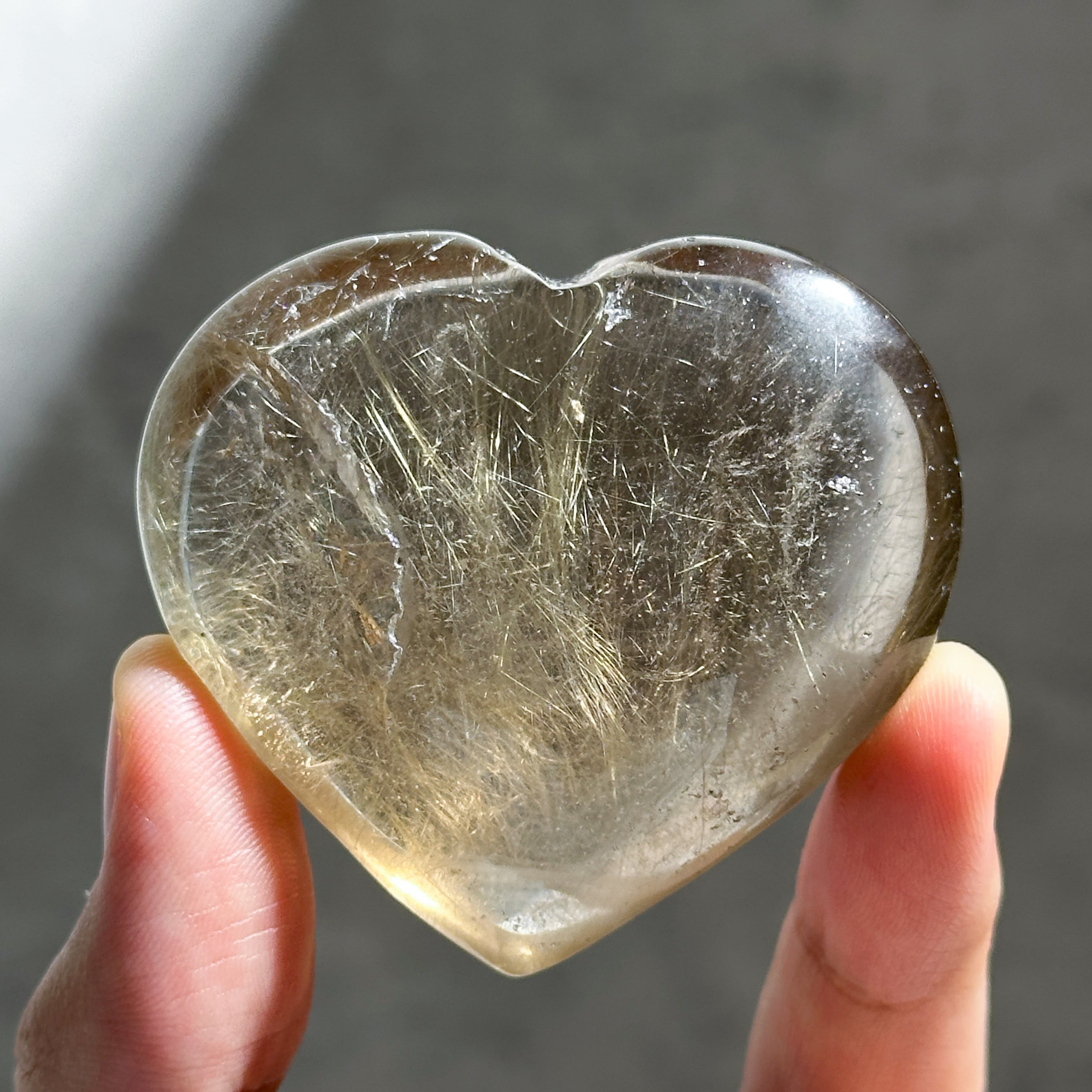 スモーキールチルインクォーツ ハート53◇Smoky Rutile in Quartz◇ 天然石・鉱物・パワーストーン
