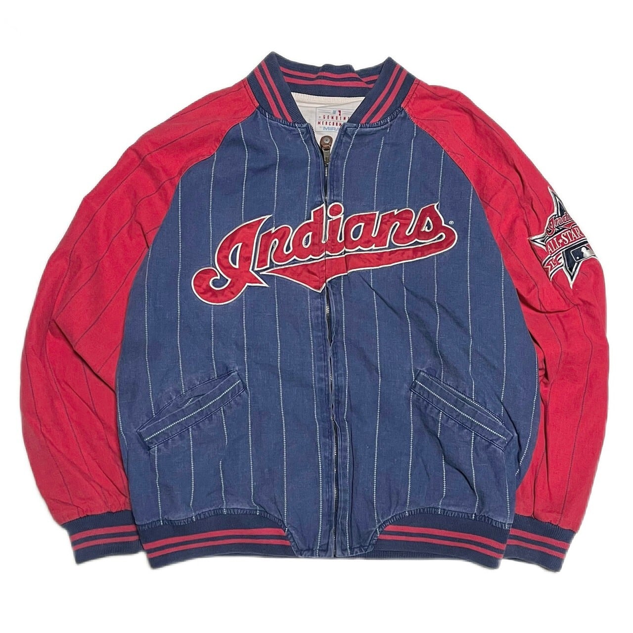【size XXL】90s MLB MIRAGE indians インディアンス　スタジャン