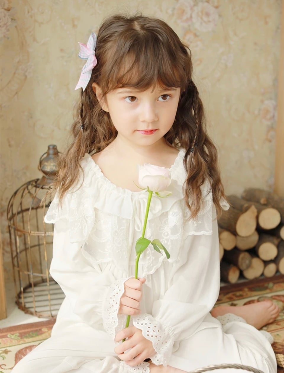 プリンセスルームウェア パンツタイプ••••••••レース キッズフォト 撮影 パジャマ 海外子供服