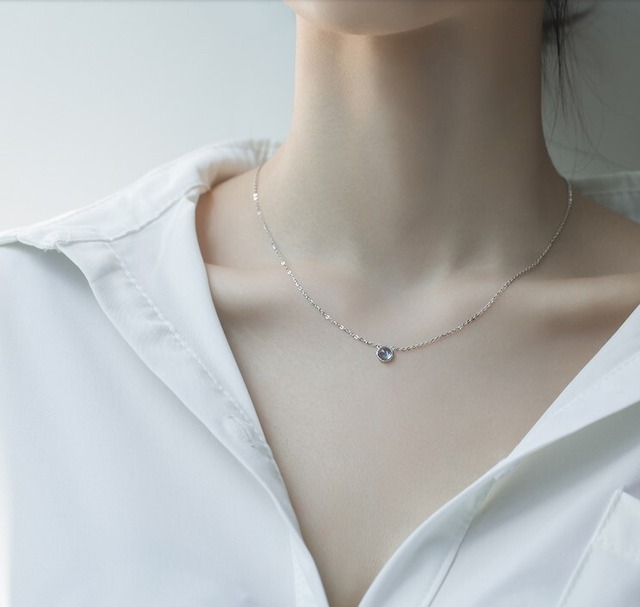 S925スターリング シルバー ネックレス シンプル 大人 上品 おしゃれ お洒落 クール エレガント 20代 30代 40代 50代 レディース 女性用 オフィス 通勤 お出かけ イベント 旅行 お買い物 普段使い 韓国系 ファッション スタイル プレゼント ギフト 春 夏 秋 冬 オールシーズン シルバー