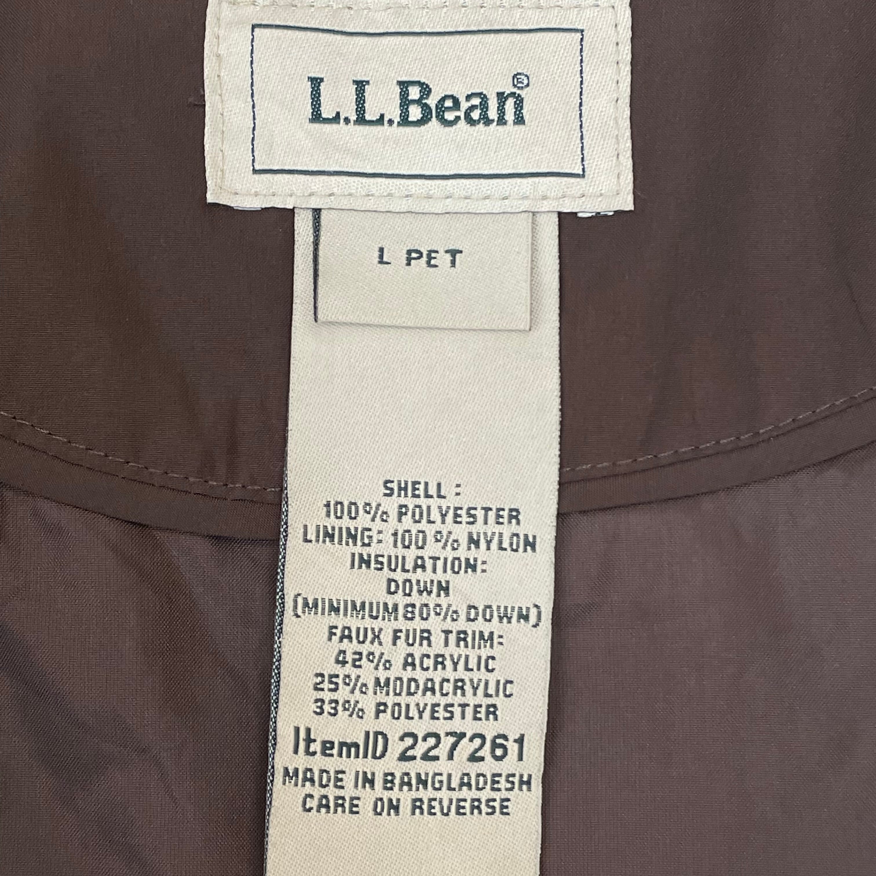 ポカポカ！L.L.Bean◇ダウンコート　ロング丈　グース　ファー　フード　白