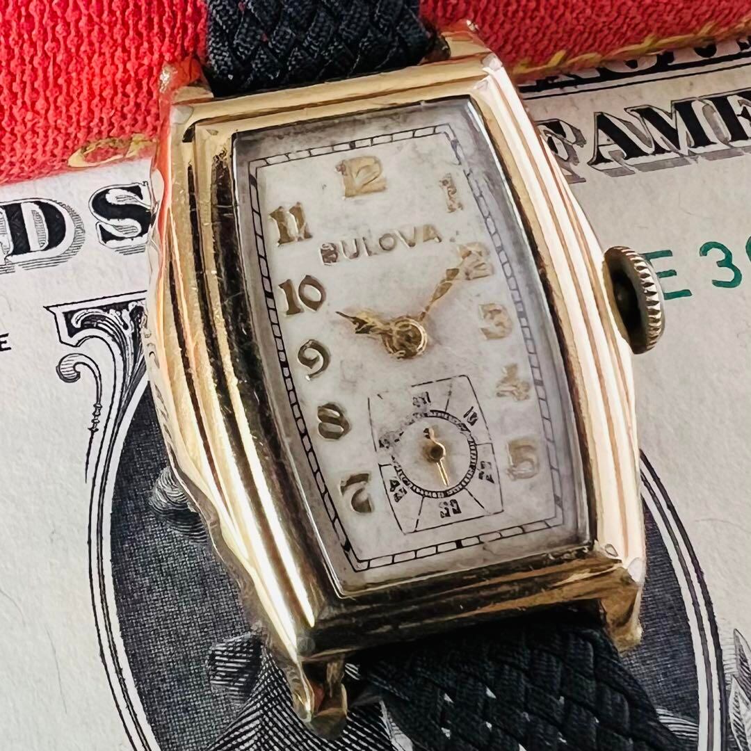 BULOVA ブローバ 腕時計 動作快調 アンティーク メンズ 腕時計 ゴールド-