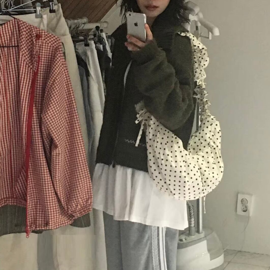 dot crescent moon bag