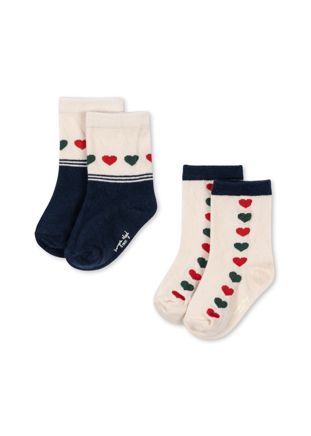 2 PACK JAQUARD SOCKS HEART MIX【Konges Sloejd コンゲススロイド】ソックス 靴下