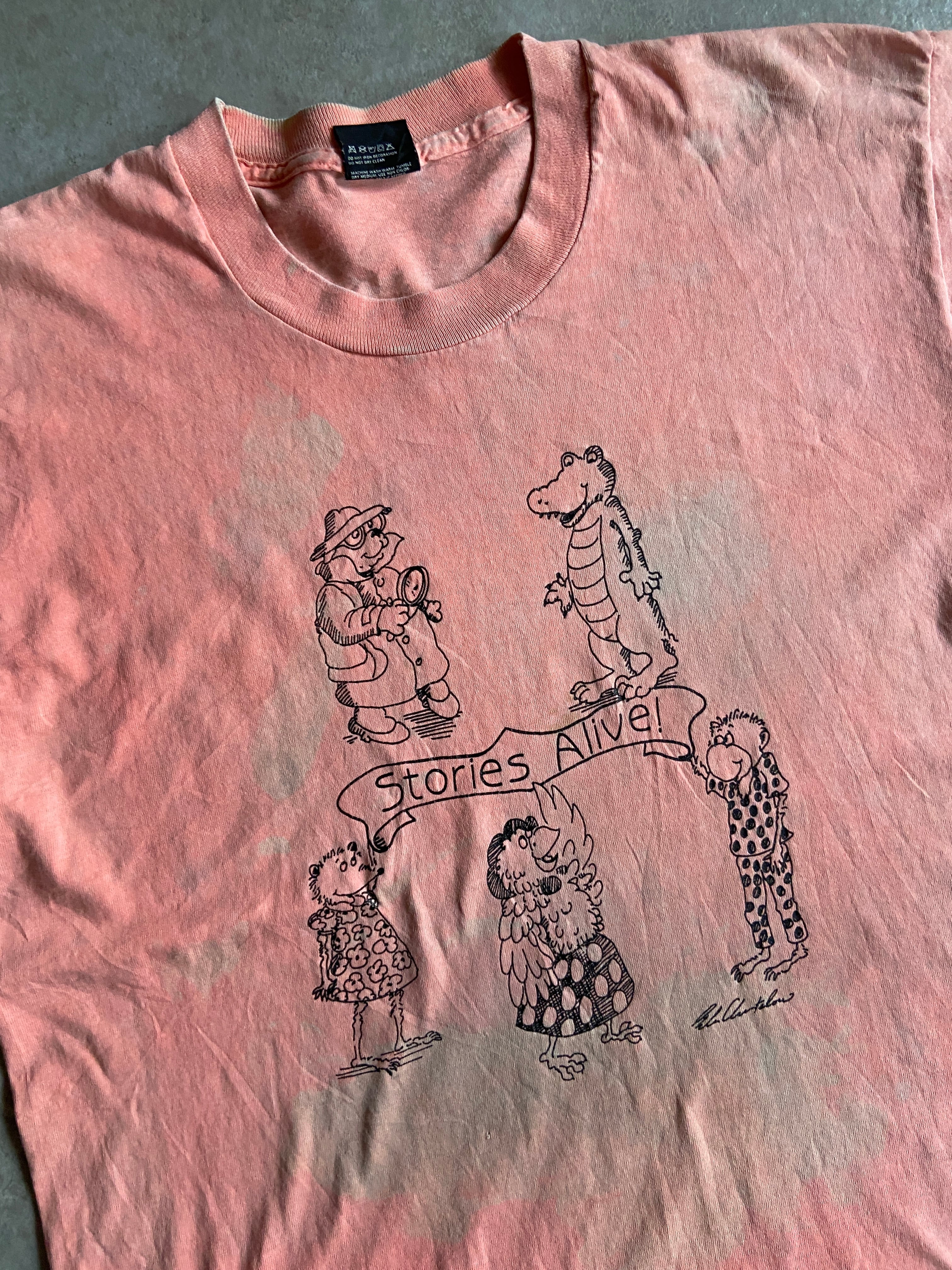 1990s Animals Cartoon Tee L Made in USA G905 | ROGER'S used