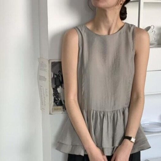 peplum sleeveless blouse TO0989