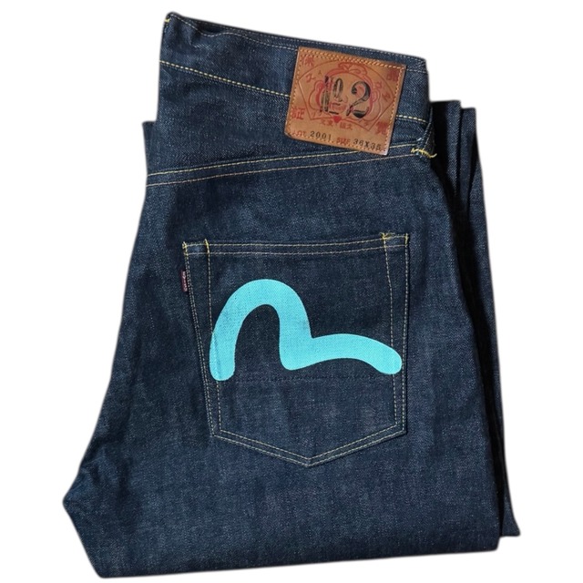 初期 EVISU 鯛釣りタグ 2501xx 大黒 デニムパンツ 濃紺 30×35 白カモメ