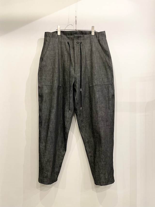 T/f F3 12oz denim tapered fatigue pants - black