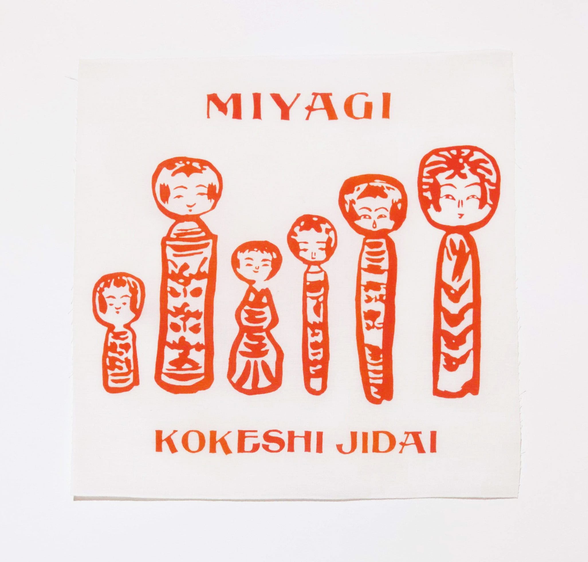 東北6県伝統こけし手ぬぐいハンカチ(6種)